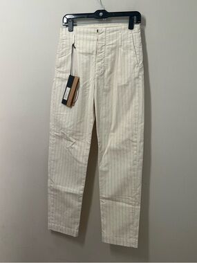 True nyc woman’s cotton stripe Pant in gray /Cream